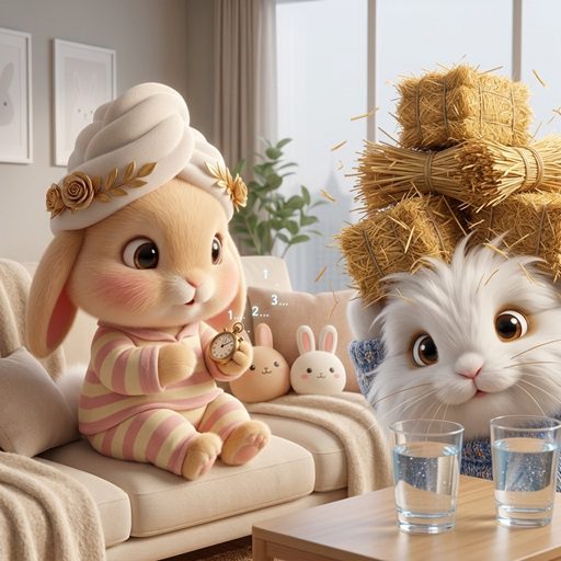Haze and rabbits illustration