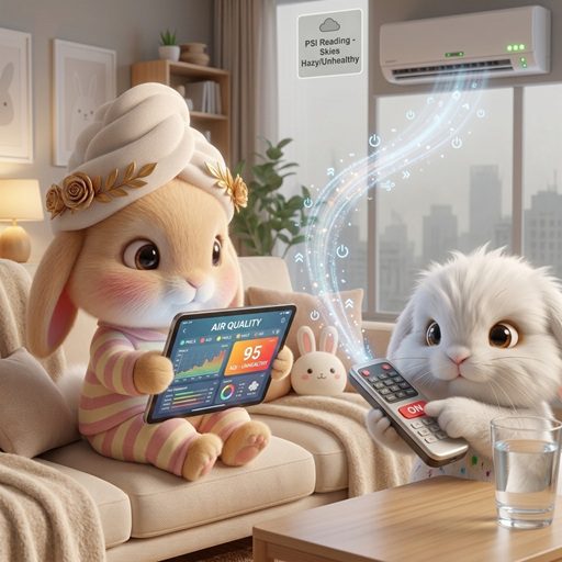Haze and rabbits illustration