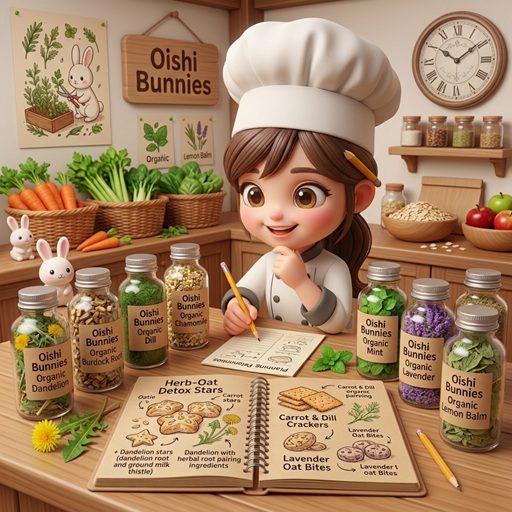 Oishi Bunnies oat cookies made with herbs and botanical ingredients