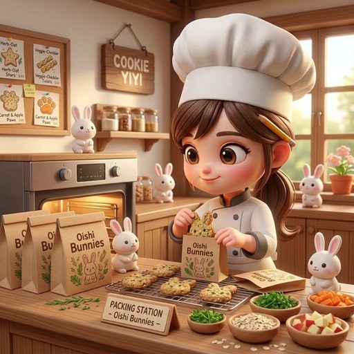 Oishi Bunnies handmade rabbit cookies made with organic oats and botanicals