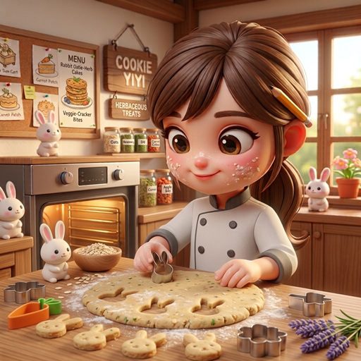 Oishi Bunnies rabbit cookies during food preparation and baking